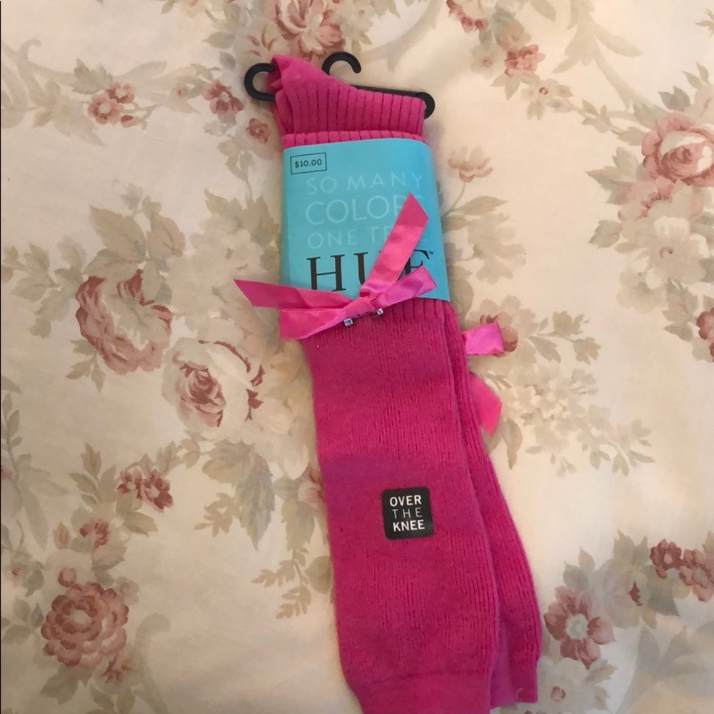 Hue over the knee pink socks